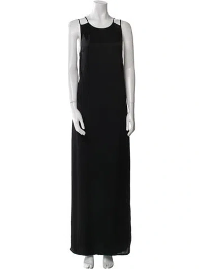 Pre-owned Tomas Maier Scoop Neck Long Dress In Black