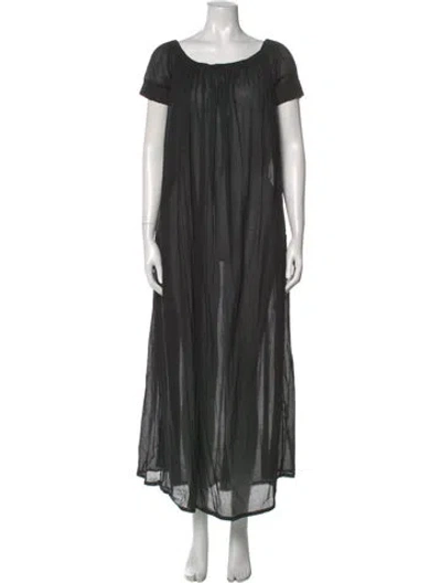 Pre-owned Tomas Maier Scoop Neck Long Dress In Gray