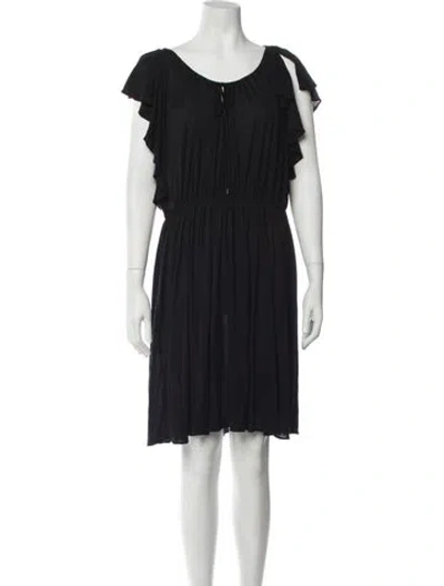 Pre-owned Tomas Maier Scoop Neck Mini Dress In Black/blue