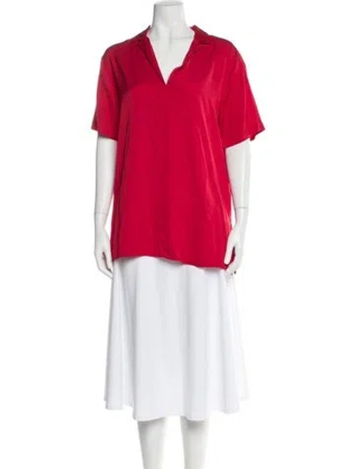 Pre-owned Tomas Maier Short Sleeve Top In Red
