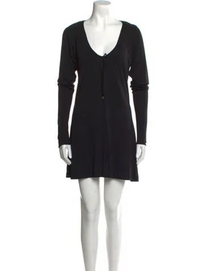 Pre-owned Tomas Maier Silk Mini Dress In Black