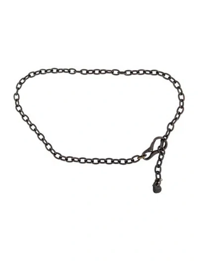 Pre-owned Tomas Maier Skinny Metal Chain-link Belt In Brown