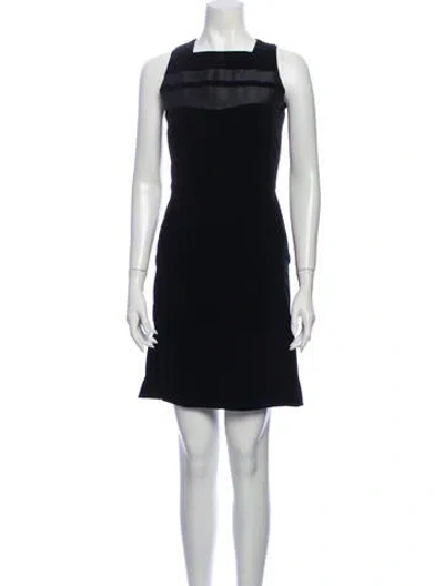 Pre-owned Tomas Maier Square Neckline Mini Dress In Black