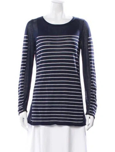 Pre-owned Tomas Maier Striped Crew Neck Top In Blue