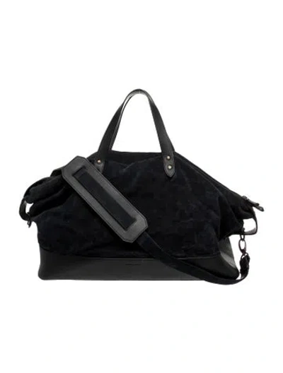 Pre-owned Tomas Maier Suede Messenger Bag In Black