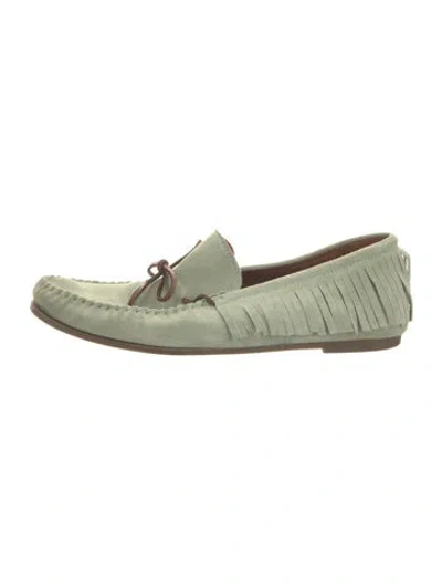 Pre-owned Tomas Maier Suede Moccasins In Green