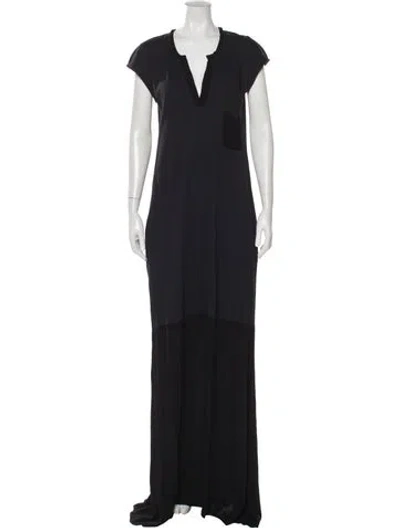 Pre-owned Tomas Maier V-neck Long Dress In Gray