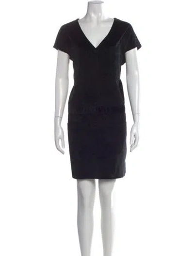Pre-owned Tomas Maier V-neck Mini Dress In Gray