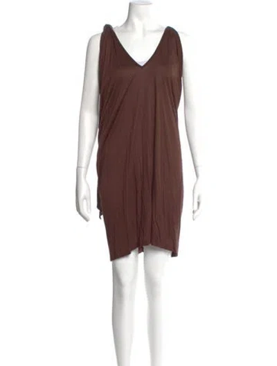 Pre-owned Tomas Maier V-neck Mini Dress W/ Tags In Gray