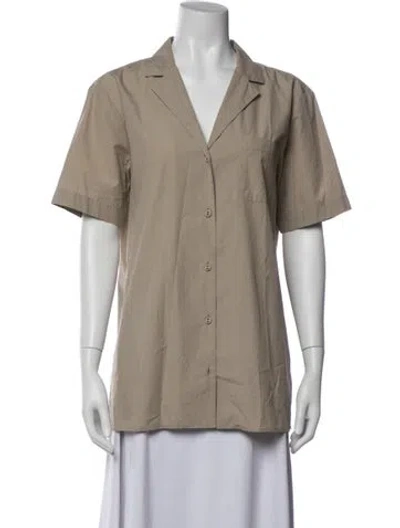 Pre-owned Tomas Maier V-neck Short Sleeve Top In Neutrals
