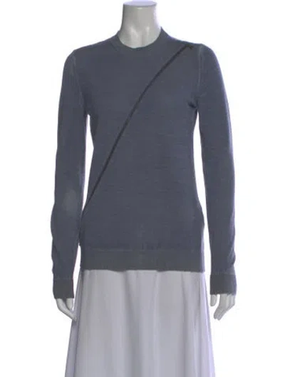 Pre-owned Tomas Maier Wool Crew Neck Top In Blue