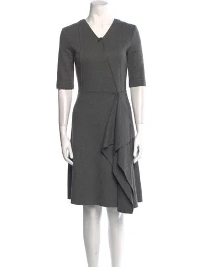 Pre-owned Tomas Maier Wool Knee-length Dress In Gray