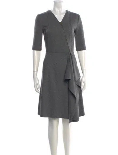 Pre-owned Tomas Maier Wool Knee-length Dress In Gray