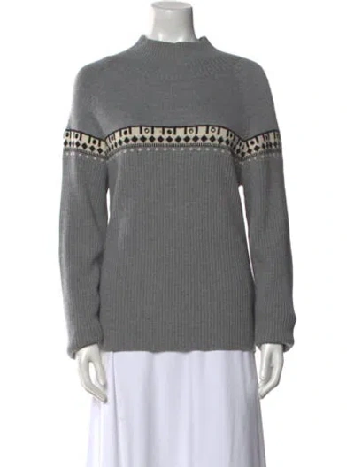 Pre-owned Tomas Maier Wool Striped Sweater In Gray