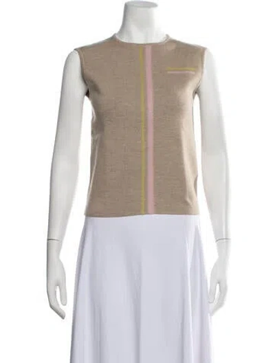 Pre-owned Tomas Maier Wool Striped Top In Neutrals
