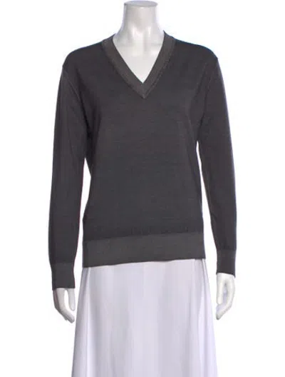 Pre-owned Tomas Maier Wool V-neck Sweater In Grey