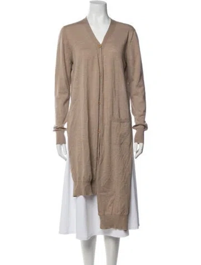 Pre-owned Tomas Maier Wool V-neck Sweater In Neutrals