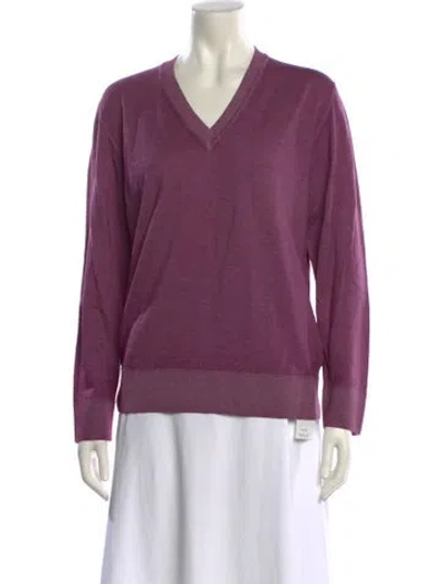 Pre-owned Tomas Maier Wool V-neck Sweater In Purple