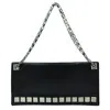 Tomasini Women's Leather Mirror Embellished Clutch In Black