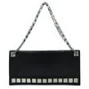 Tomasini Women's Leather Mirror Embellished Clutch In Black In Black
