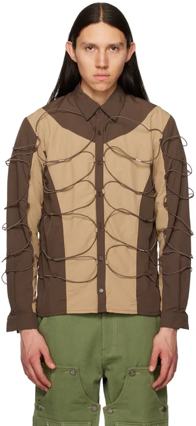 Tombogo Brown Drawstring Shirt