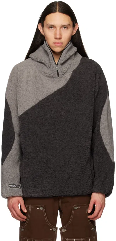 Tombogo Gray Balaclava Hoodie In Black