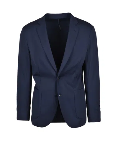 Tombolini Blue Polyamide Elastane Technical Blazer Jacket