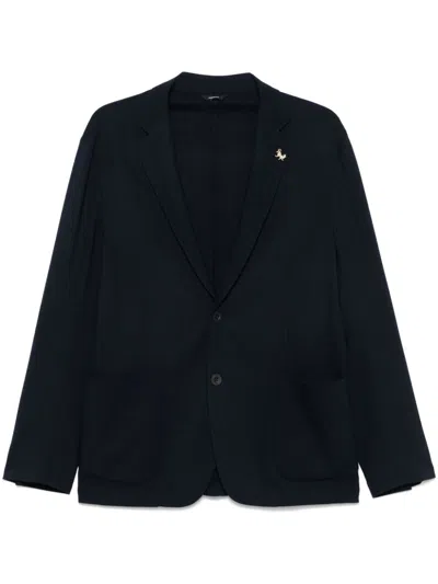 Tombolini Brooch-detail Blazer In Blue