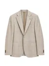 Tombolini Check-pattern Notched-lapel Blazer In Neutral