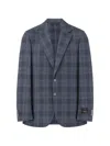 Tombolini Check-pattern Single-breasted Blazer In Blue