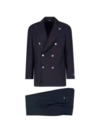 Tombolini Double-breasted Suit In Blue