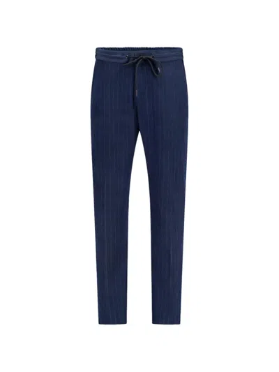 Tombolini Drawstring Pinstripe Trousers In Blue