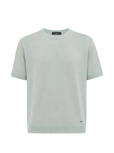 Tombolini Fine-knit Crew-neck T-shirt In Green