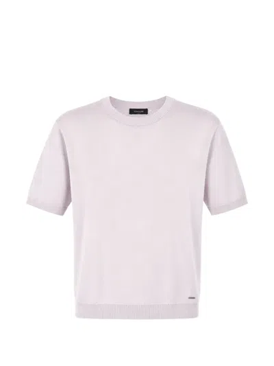 Tombolini Fine-knit Crew-neck T-shirt In Pink