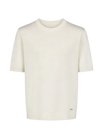 Tombolini Fine-knit Short-sleeve T-shirt In Neutral