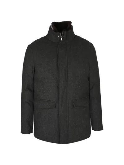 Tombolini Fur-trim Padded Jacket In Gray