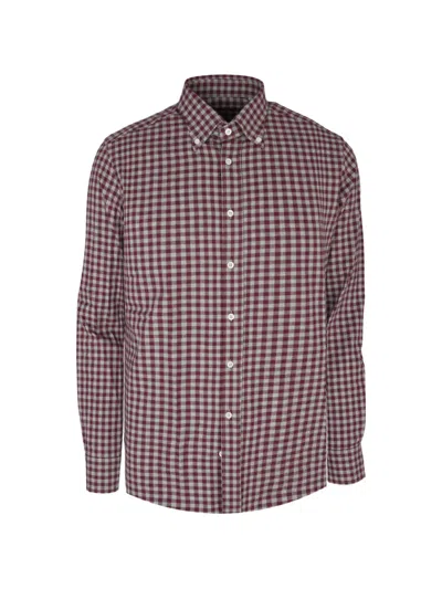 Tombolini Gingham-check Button-down Shirt In Red