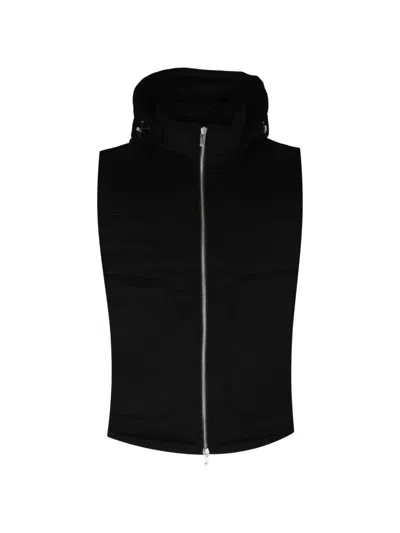Tombolini Hooded Cashmere Gilet In Black