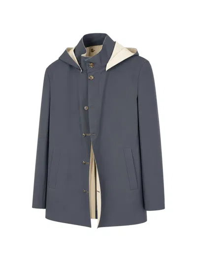 Tombolini Hooded Toggle-fastening Coat In Blue