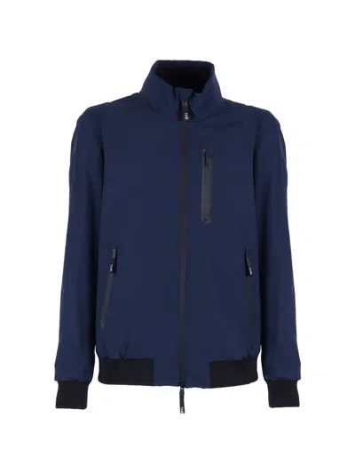 Tombolini Hooded Zip-up Jacket In Blue