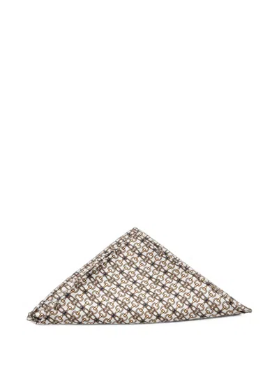 Tombolini Horsebit-print Pocket Square In Orange