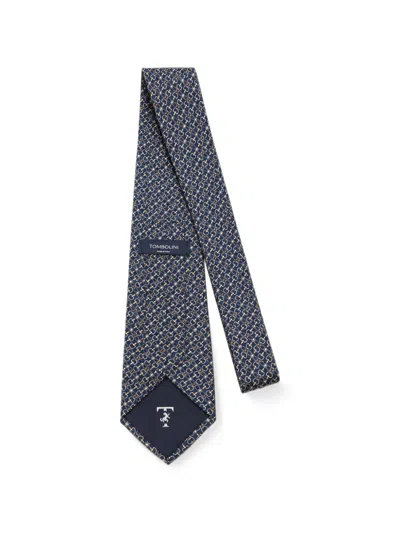 Tombolini Horsebit-print Silk Tie In Pattern