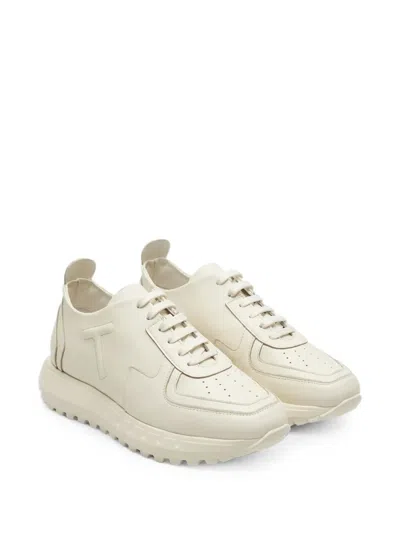 Tombolini Logo-patch Leather Sneakers In White