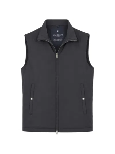 Tombolini Logo-plaque Zip-up Gilet In Blue