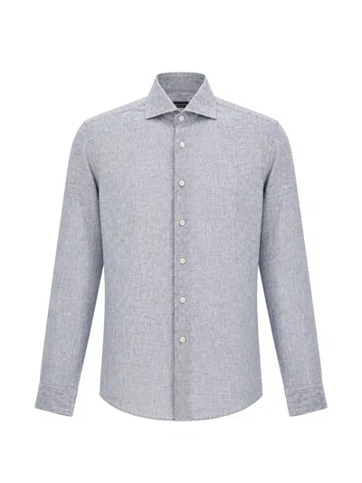 Tombolini Long-sleeve Button-up Shirt In Gray