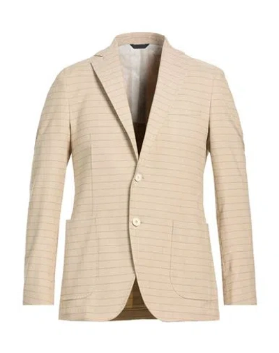 Tombolini Man Blazer Beige Size 44 Cotton In Neutral