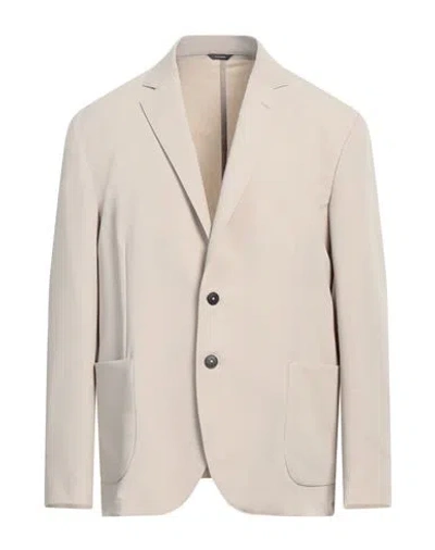Tombolini Man Blazer Beige Size 48 Polyester, Viscose, Elastane