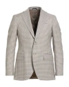 Tombolini Man Blazer Beige Size 48 Virgin Wool In Brown