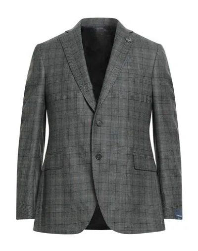 Tombolini Man Blazer Black Size 42 Virgin Wool In Gray