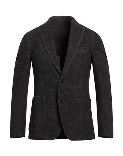 Tombolini Man Blazer Black Size 48 Cotton, Polyamide